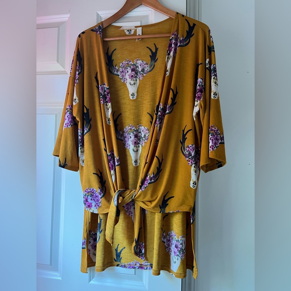 Lovely J Lightweight Open Cardigan Western Art